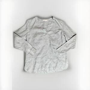 Women's Jones New York Signature Gray Tunic Top Size Medium Linen